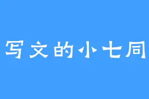 爱写文的小七同学