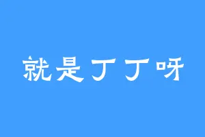 就是丁丁呀