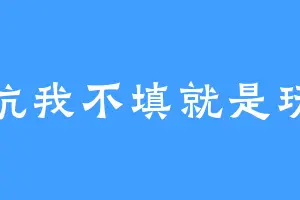 挖坑我不填就是玩儿
