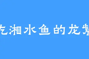 爱吃湘水鱼的龙紫风