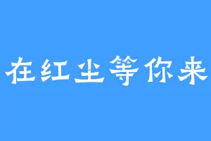 在红尘等你来