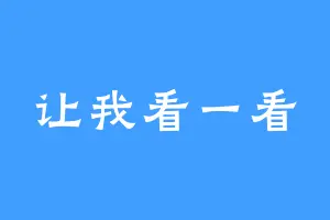 让我看一看