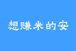 想赚米的安