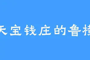 天宝钱庄的鲁横