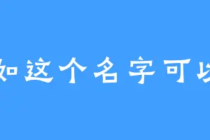 假如这个名字可以用