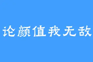 论颜值我无敌