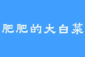 肥肥的大白菜
