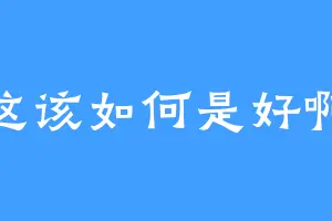 这该如何是好啊