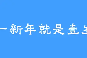 一新年就是壹岁