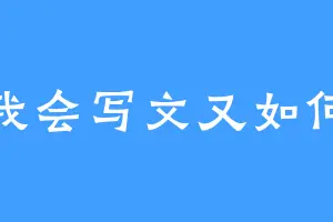 我会写文又如何