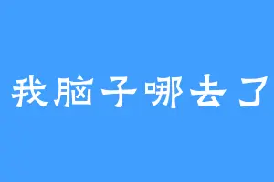 我脑子哪去了