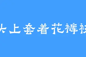 头上套着花裤衩
