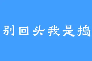 兄弟别回头我是捣蛋猫