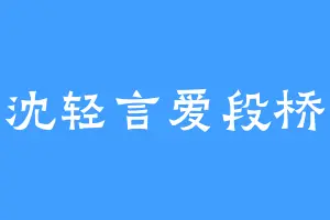 沈轻言爱段桥