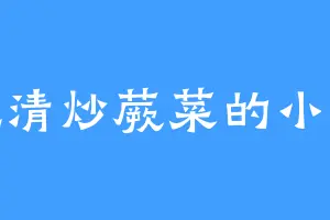 爱吃清炒蕨菜的小黑龙